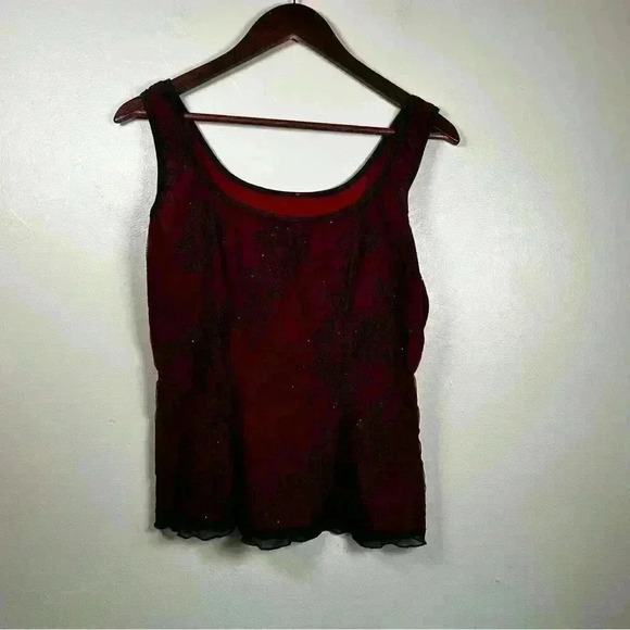 Vintage 90’s Black and Red Lace Tank‎ - Picture 5 of 5